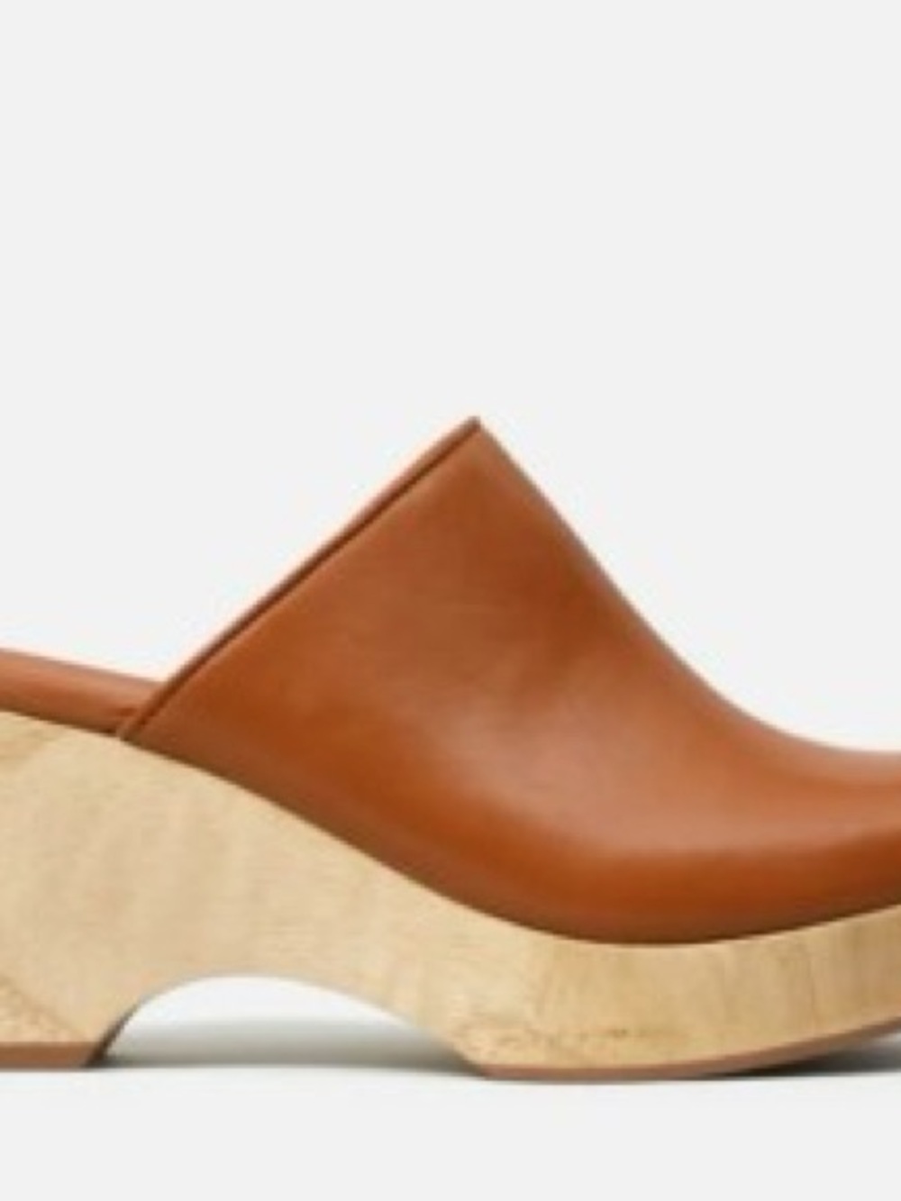 Everlane Women's Tan Cognac Leather Clog Mule